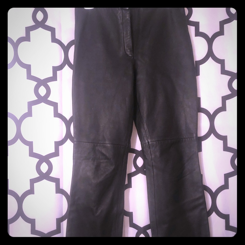 Straight Leg Sexy Leather Pants